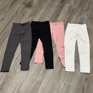 H&M Kids Leggings size 8-9 set of 4 and M Cat and Jack black leggings